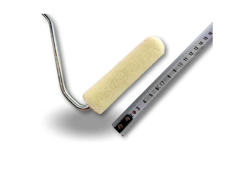 Rouleau peinture patte de lapin | Rayé jaune polyamide ou laqueur velours | Largeur manchon 100 mm – Image 4