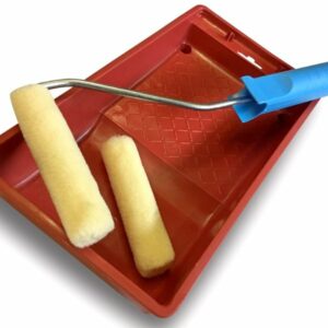 Ensemble Bac à peinture Kit anti gouttes | 1 monture | 2 pattes de lapin polyamide ou velours | Largeur 100 mm