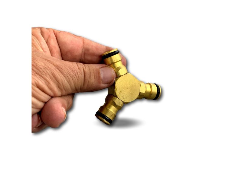 Raccord triple tétine en laiton | 3 voies mâles en Y | Avec joints d'étanchéité – Image 5