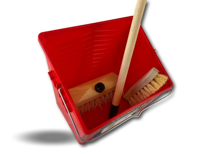 Kit Balai brosse lave-pont | Seau rectangulaire | Brosse à laver | Manche – Image 3