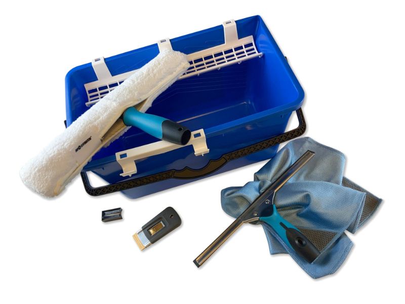 Kit laveur de vitres hyper pro | Avec seau mouilleur raclette grattoir chiffon – Image 3