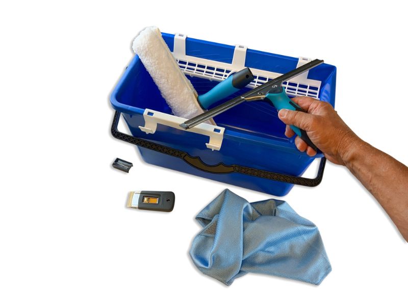 Kit laveur de vitres hyper pro | Avec seau mouilleur raclette grattoir chiffon – Image 4
