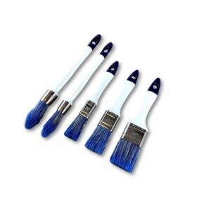 5 pinceaux spécial acrylique bicolores | Set de 3 plats et 2 à rechampir