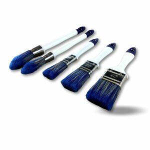 Alternative view of 5 pinceaux spécial acrylique bicolores | Set de 3 plats et 2 à rechampir