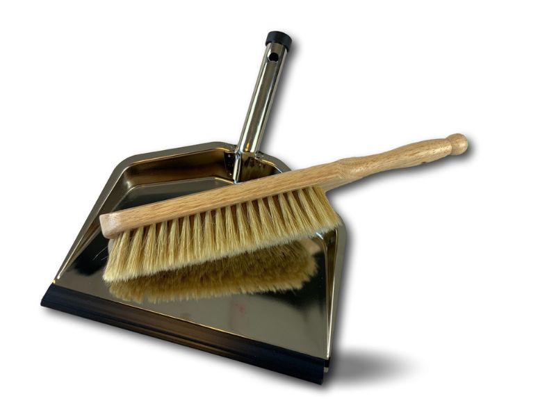 Kit brosse balayette et pelle inox | Ensemble de ménage