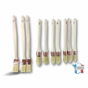 Lot 10 pinceaux à rechampir pouces plats coudés | version pro 100% France