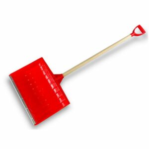 Pelle à neige poussoir renforcé avec manche bois | Rouge | 53 cm