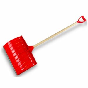 Alternative view of Pelle à neige poussoir renforcé avec manche bois | Rouge | 53 cm