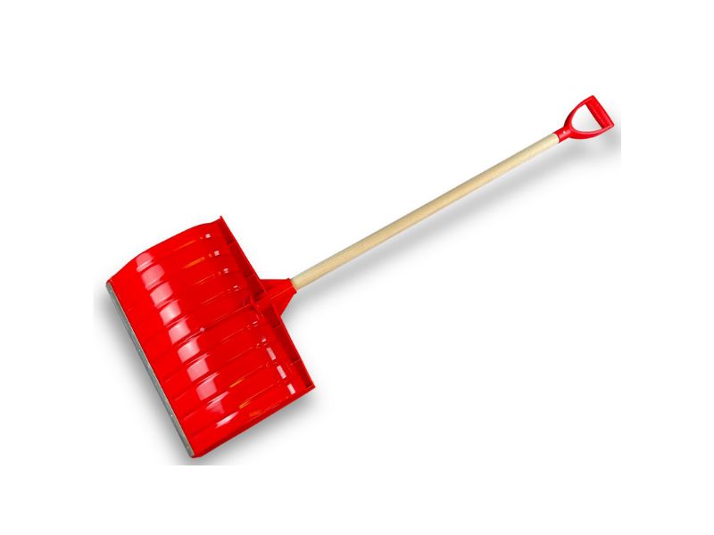 Pelle à neige poussoir renforcé avec manche bois | Rouge | 53 cm – Image 2