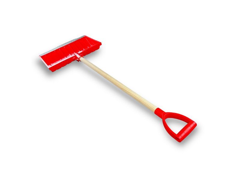 Pelle à neige poussoir renforcé avec manche bois | Rouge | 53 cm – Image 3