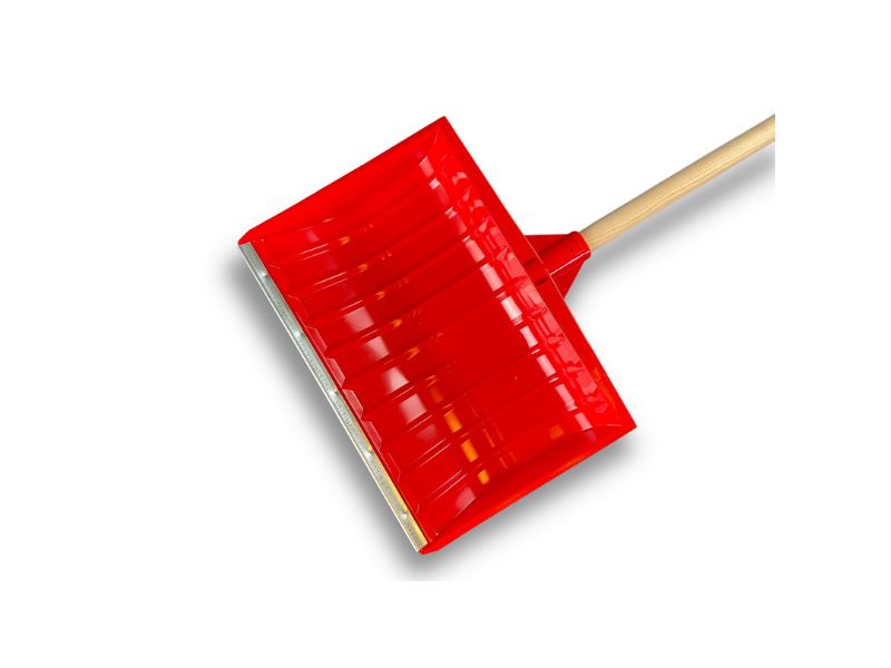 Pelle à neige poussoir renforcé avec manche bois | Rouge | 53 cm – Image 4