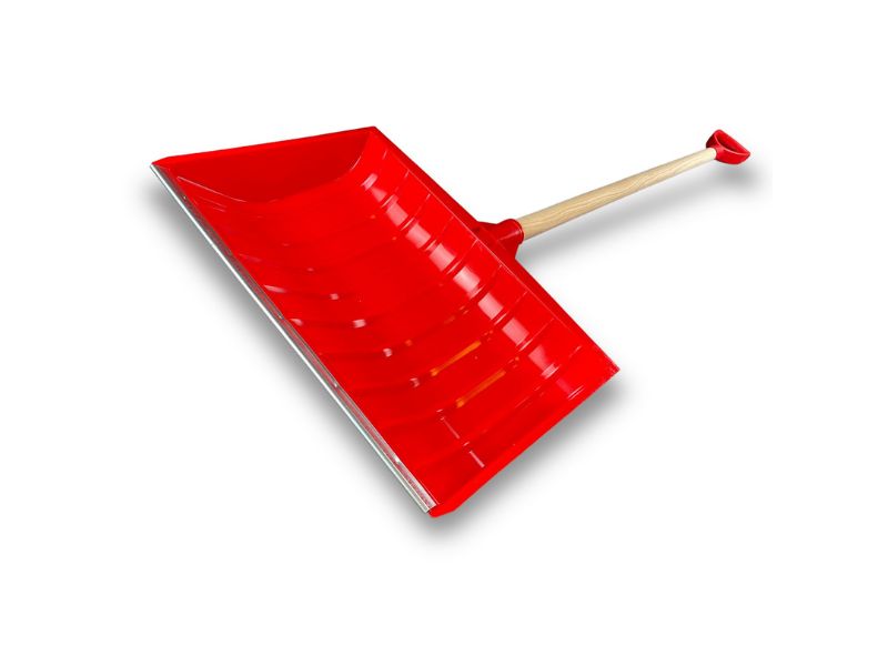Pelle à neige poussoir renforcé avec manche bois | Rouge | 53 cm – Image 7