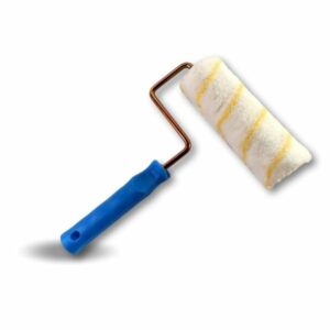 Rouleau peinture anti-goutte polyamide rayé jaune | Ø alésage 8 mm