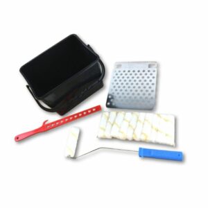Kit peinture | 11 rouleaux pattes lapin | Monture Seau Mélangeur Grille
