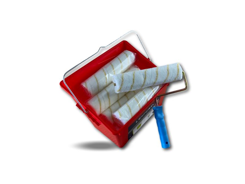 Pack peinture Anti gouttes | 10 manchons 250 mm à vis | 1 monture | Seau – Image 2