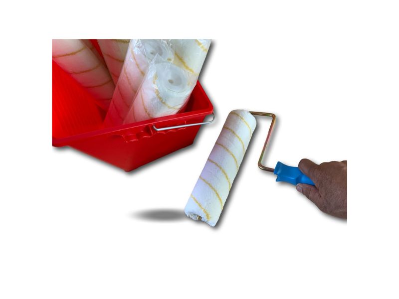 Pack peinture Anti gouttes | 10 manchons 250 mm à vis | 1 monture | Seau – Image 5