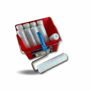 Pack peinture Polyester court | 10 manchons 250 mm à vis | 1 monture | Seau