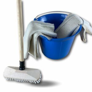 Alternative view of Pack à récurer PPL blanc | 2 serpillières | Seau | Manche bois | Lave pont