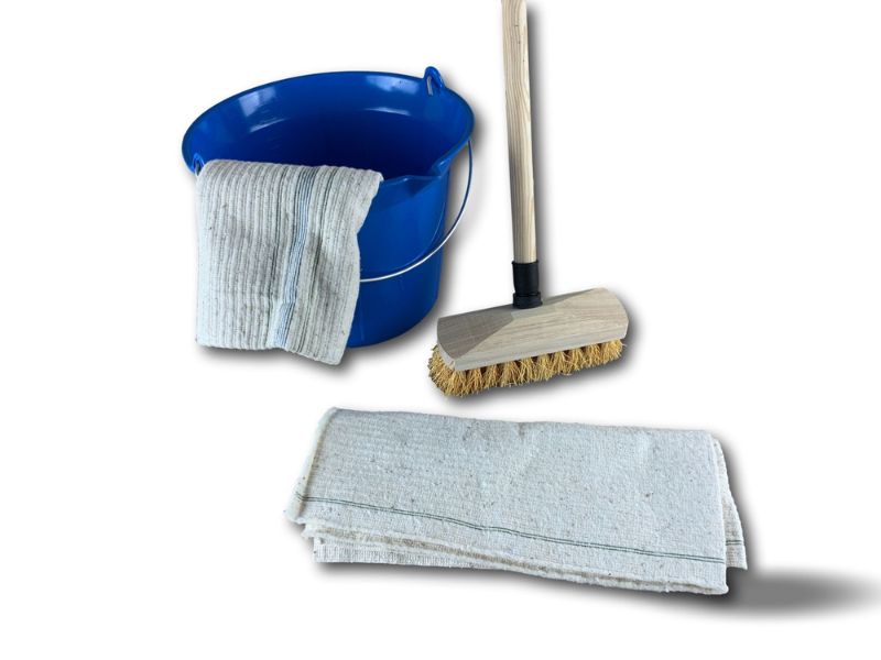 Pack à récurer chiendent | 2 serpillières | Seau | Manche bois | Lave pont – Image 3