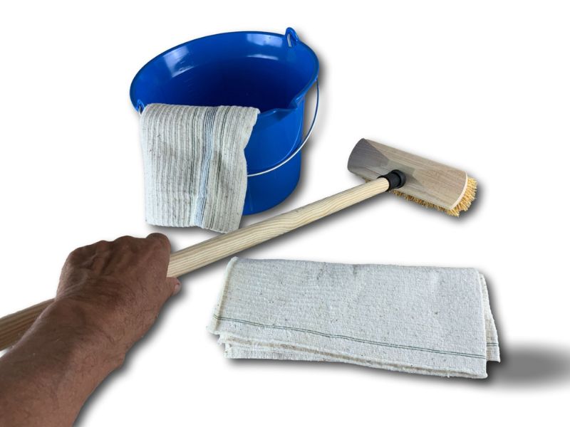 Pack à récurer chiendent | 2 serpillières | Seau | Manche bois | Lave pont – Image 4