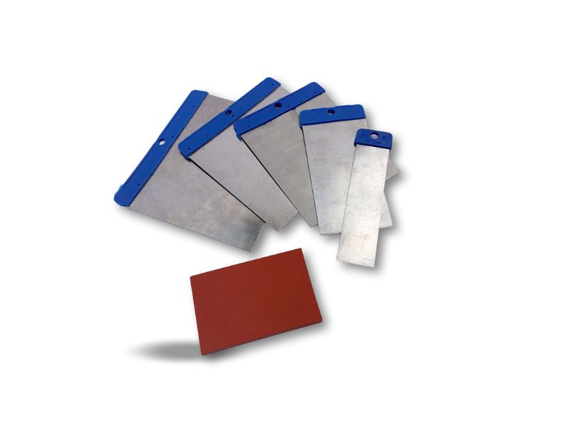 Trousse de 5 couteaux de carrossier | Avec 1 ou 2 cales à poncer