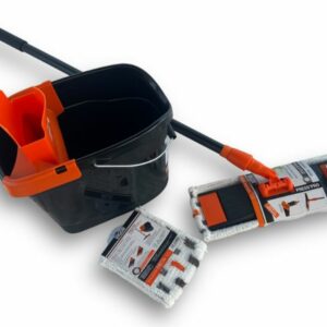 Alternative view of Kit nettoyage avec balai serpillère | Seau essoreur | 2 recharges micro-fibres