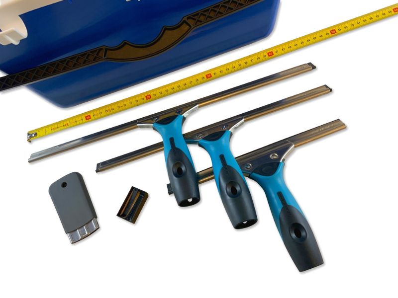 Kit laveur de vitres hyper pro | Avec perche seau mouilleur raclette grattoir chiffon – Image 8