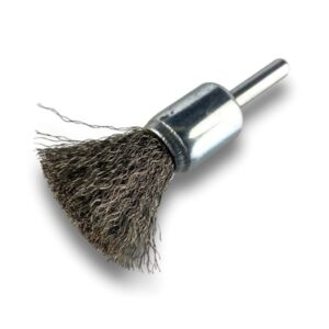 Brosse en bout sur tige | Forme pinceau | Fil INOX souple | Diamètres variés