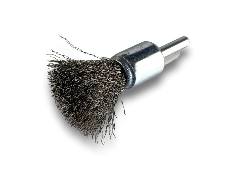 Brosse en bout sur tige | Forme pinceau | Fil INOX souple | Diamètres variés – Image 2