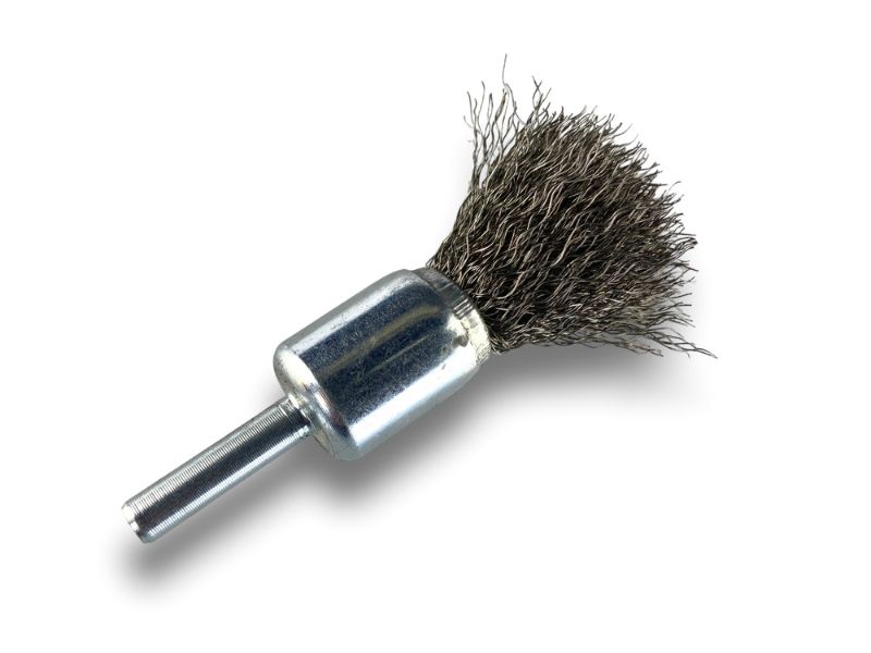 Brosse en bout sur tige | Forme pinceau | Fil INOX souple | Diamètres variés – Image 3