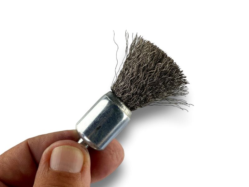 Brosse en bout sur tige | Forme pinceau | Fil INOX souple | Diamètres variés – Image 4
