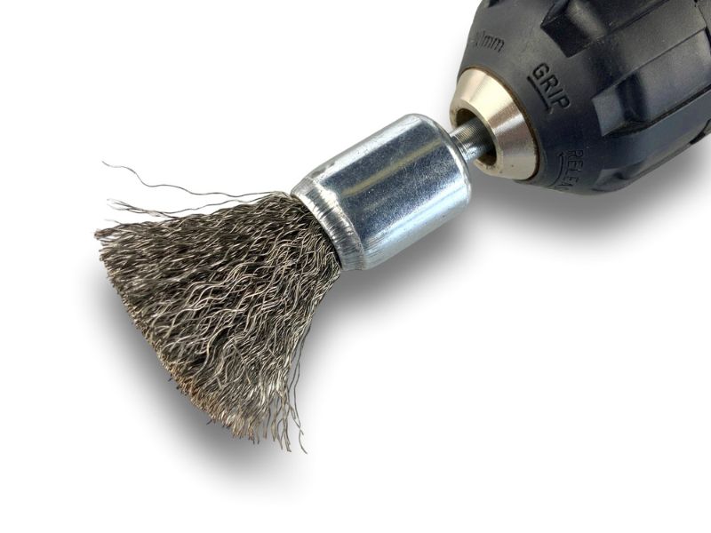 Brosse en bout sur tige | Forme pinceau | Fil INOX souple | Diamètres variés – Image 5