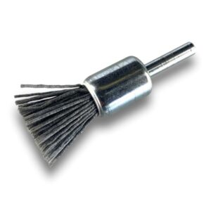 Brosse en bout sur tige | NYLON abrasif grain 120 | Diamètres variés