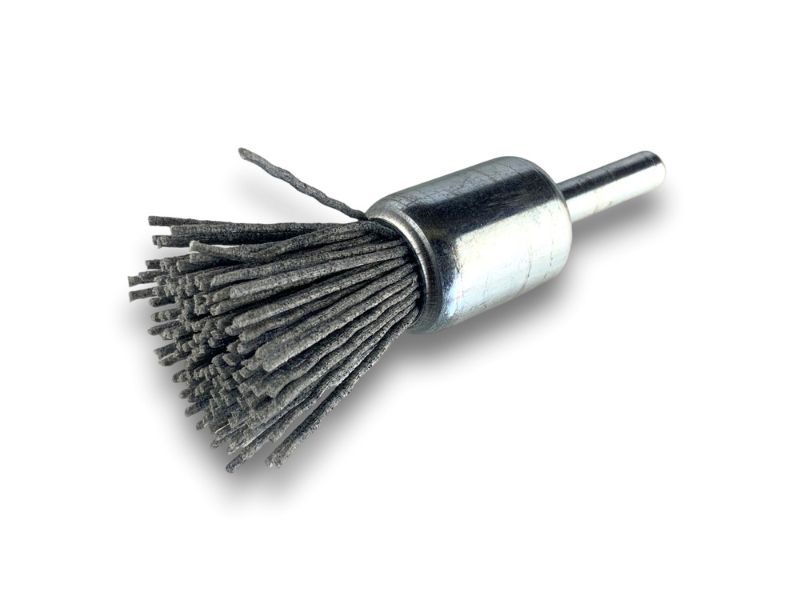 Brosse en bout sur tige | NYLON abrasif grain 120 | Diamètres variés – Image 2