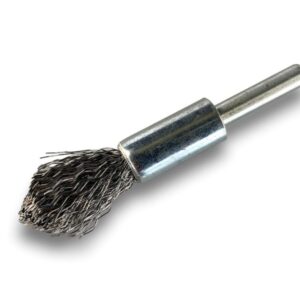 Brosse en bout sur tige | Fil ACIER dur | Forme pointe | Diamètres variés