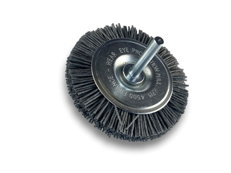 Brosse circulaire sur tige Ø 75 mm 1/2/3 rangs | NYLON abrasif grain 120