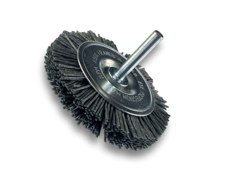 Brosse circulaire sur tige Ø 75 mm 1/2/3 rangs | NYLON abrasif grain 120 – Image 2
