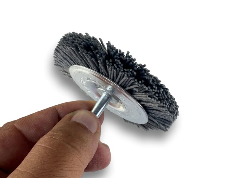 Brosse circulaire sur tige Ø 75 mm 1/2/3 rangs | NYLON abrasif grain 120 – Image 4