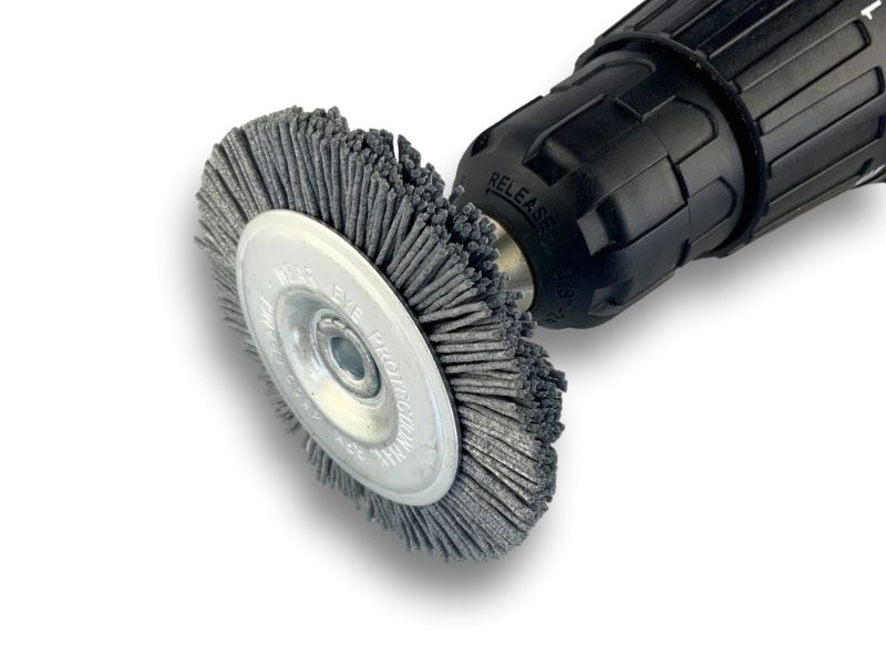 Brosse circulaire sur tige Ø 75 mm 1/2/3 rangs | NYLON abrasif grain 120 – Image 5