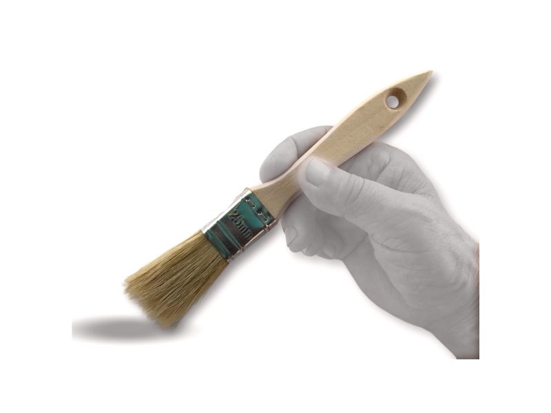 Lot de 10 pinceaux à vernir série pro épaisse - Soie blanche extra - Manche bois naturel – Image 3