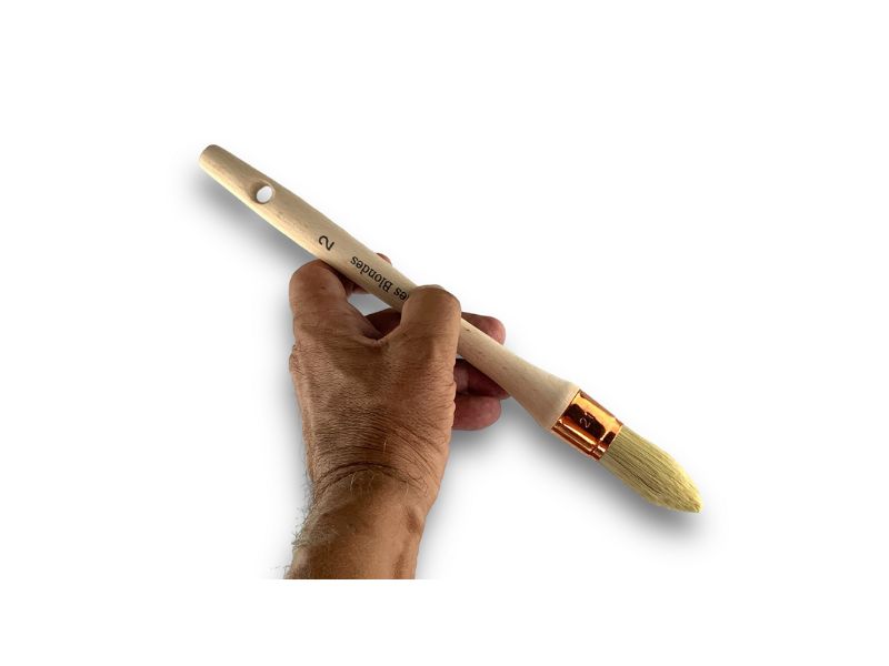 Lot de 10 pinceaux de Pouce à rechampir | Brosse ronde | Soie Blanche | Diamètres variés – Image 3