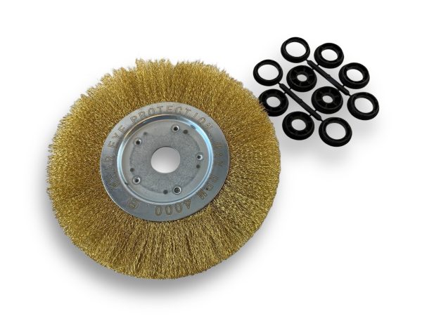 Brosse Circulaire touret LAITON Souple | Ø 250 mm | 1 à 3 rangs Brosses rotatives avec alésage