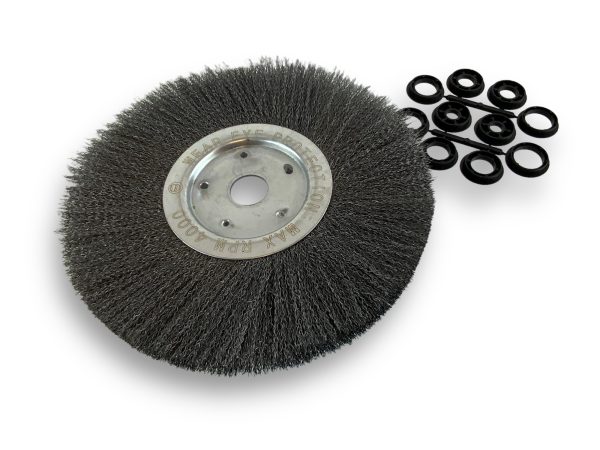 Brosse Circulaire touret ACIER Souple | Ø 300 mm | 1 à 3 rangs Brosses rotatives avec alésage