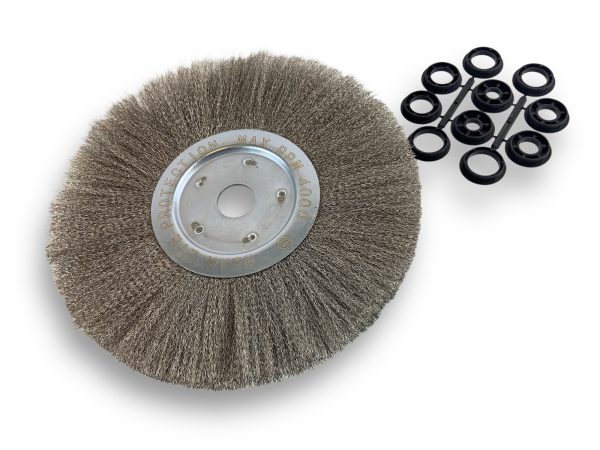 Brosse Circulaire touret INOX Dur | Ø 300 mm | 1 à 3 rangs Brosses rotatives avec alésage