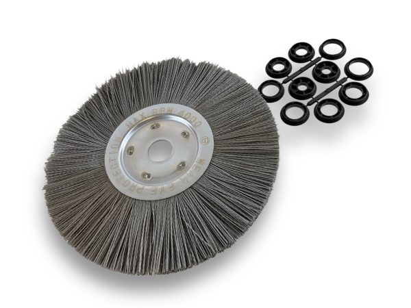 Brosse Circulaire touret Nylon | Abrasif grain 120 | Ø 300 mm | 1 à 3 rangs Brosses rotatives avec alésage