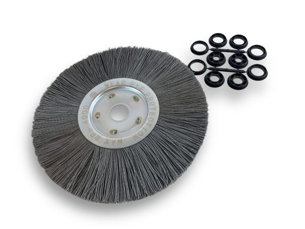 Brosse Circulaire touret Nylon | Abrasif grain 240 | Ø 300 mm | 1 à 3 rangs Brosses rotatives avec alésage