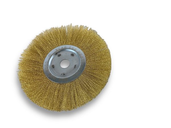 Brosse Circulaire touret LAITON Souple | Ø 300 mm | 1 à 3 rangs Brosses rotatives avec alésage