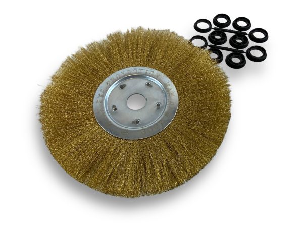 Brosse Circulaire touret LAITON Dur | Ø 300 mm | 1 à 3 rangs Brosses rotatives avec alésage