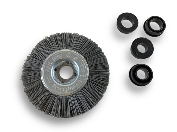 Brosse Circulaire touret Nylon | Abrasif grain 240 | Ø 100 mm | 1 à 3 rangs Brosses rotatives avec alésage