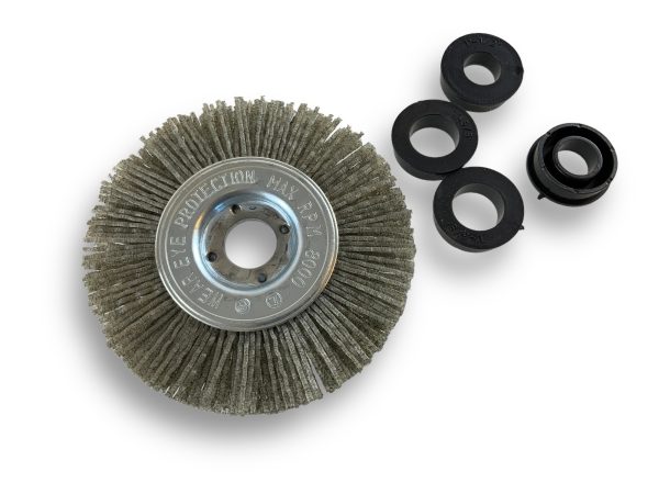 Brosse Circulaire touret Nylon | Abrasif grain 80 | Ø 100 mm | 1 à 3 rangs Brosses rotatives avec alésage